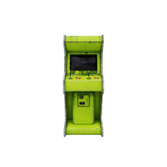 Neon Green Arcade Game Machine isolated