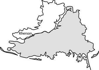 Map of Kherson, Ukraine. Schematic representation of the Kherson region. War in Ukraine 2022. Liberation of Kherson.