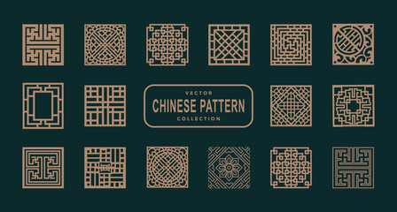 Asian Chinese traditional pattern classicism - obrazy, fototapety, plakaty