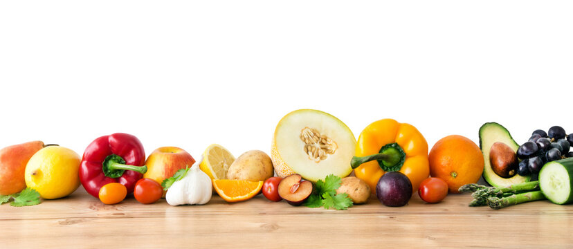 Obst und Gemüse Banner freigestellt  Hintergrund transparent