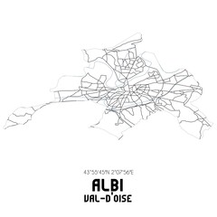 ALBI Val-d'Oise. Minimalistic street map with black and white lines.