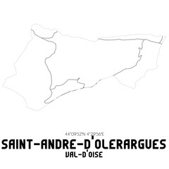 SAINT-ANDRE-D'OLERARGUES Val-d'Oise. Minimalistic street map with black and white lines.