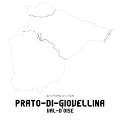 PRATO-DI-GIOVELLINA Val-d'Oise. Minimalistic street map with black and white lines.