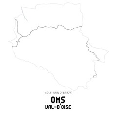 OMS Val-d'Oise. Minimalistic street map with black and white lines.