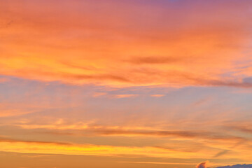 Obraz premium Sunset on Lake Baikal in the Barguzin Bay. Republic of Buryatia, Maksimikha settlement.