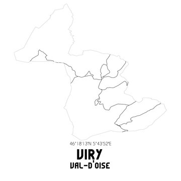 VIRY Val-d'Oise. Minimalistic street map with black and white lines.