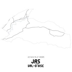 JAS Val-d'Oise. Minimalistic street map with black and white lines.