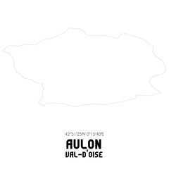 AULON Val-d'Oise. Minimalistic street map with black and white lines.