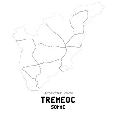 TREMEOC Somme. Minimalistic street map with black and white lines.