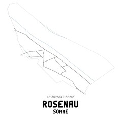 ROSENAU Somme. Minimalistic street map with black and white lines.