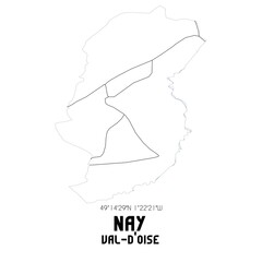 NAY Val-d'Oise. Minimalistic street map with black and white lines.