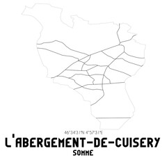 L'ABERGEMENT-DE-CUISERY Somme. Minimalistic street map with black and white lines.