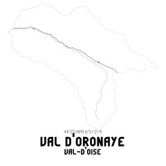 Fototapeta premium VAL D'ORONAYE Val-d'Oise. Minimalistic street map with black and white lines.