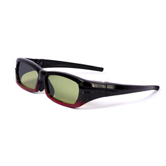 Stylish 3D glasses on a white background. Free space for text advertising