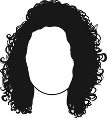 Girl with curly hair vector isolated 