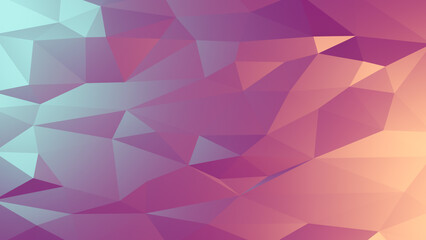 Red and turquoise polygons background, polygonal abstract wallpaper with geometric shapes and texture patterns color gradient backdrop with copy space for text