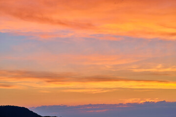 Fototapeta premium Sunset on Lake Baikal in the Barguzin Bay. Republic of Buryatia, Maksimikha settlement.