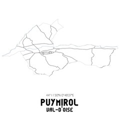 PUYMIROL Val-d'Oise. Minimalistic street map with black and white lines.