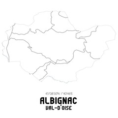 ALBIGNAC Val-d'Oise. Minimalistic street map with black and white lines.