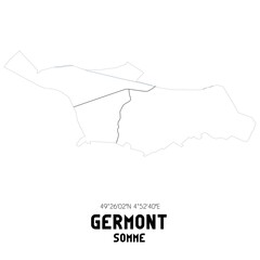 GERMONT Somme. Minimalistic street map with black and white lines.