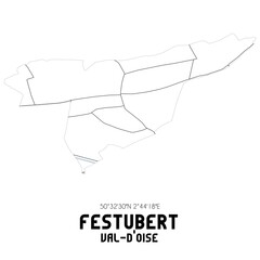 FESTUBERT Val-d'Oise. Minimalistic street map with black and white lines.