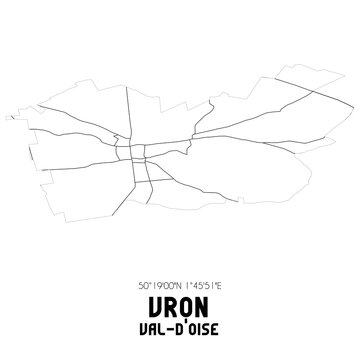 VRON Val-d'Oise. Minimalistic street map with black and white lines.