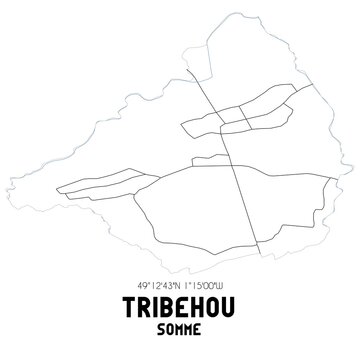 TRIBEHOU Somme. Minimalistic street map with black and white lines.