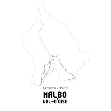 MALBO Val-d'Oise. Minimalistic street map with black and white lines.