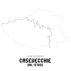 CASEVECCHIE Val-d'Oise. Minimalistic street map with black and white lines.