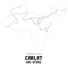CARLAT Val-d'Oise. Minimalistic street map with black and white lines.