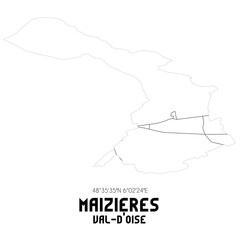 MAIZIERES Val-d'Oise. Minimalistic street map with black and white lines.