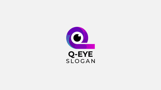 
Eye Logo With Letter Q Initial Logo Template
