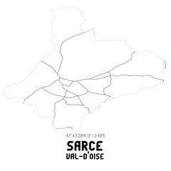 SARCE Val-d'Oise. Minimalistic street map with black and white lines.