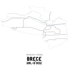 BRECE Val-d'Oise. Minimalistic street map with black and white lines.