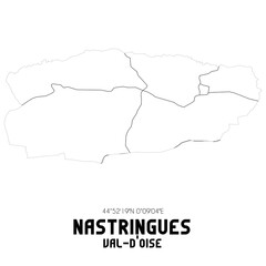 NASTRINGUES Val-d'Oise. Minimalistic street map with black and white lines.