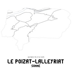 LE POIZAT-LALLEYRIAT Somme. Minimalistic street map with black and white lines.