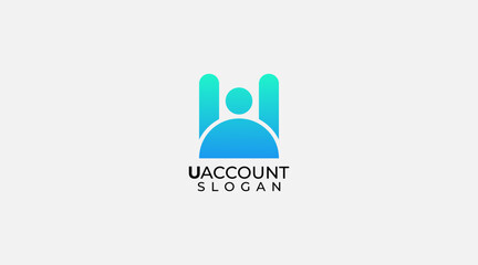 Fototapeta premium simple user account logo design with the letter U vector 