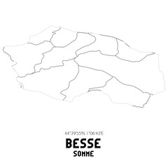 BESSE Somme. Minimalistic street map with black and white lines.
