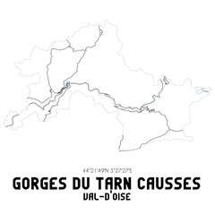 GORGES DU TARN CAUSSES Val-d'Oise. Minimalistic street map with black and white lines.