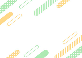 背景　斜めのカラフルな角丸　緑とオレンジ