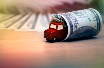 image of toy car money banknote 