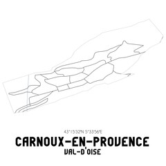 CARNOUX-EN-PROVENCE Val-d'Oise. Minimalistic street map with black and white lines.