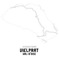 VIELPRAT Val-d'Oise. Minimalistic street map with black and white lines.