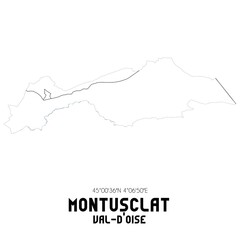 MONTUSCLAT Val-d'Oise. Minimalistic street map with black and white lines.