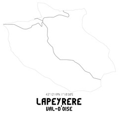LAPEYRERE Val-d'Oise. Minimalistic street map with black and white lines.