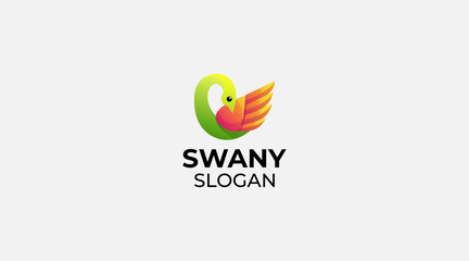 Unique Swan logo design and symbol vector template