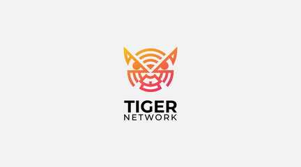 Tiger network Creative logo vector illustration