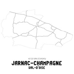 JARNAC-CHAMPAGNE Val-d'Oise. Minimalistic street map with black and white lines.