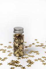 Golden stars in a jar