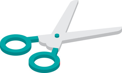 scissors illustration in 3D isometric style